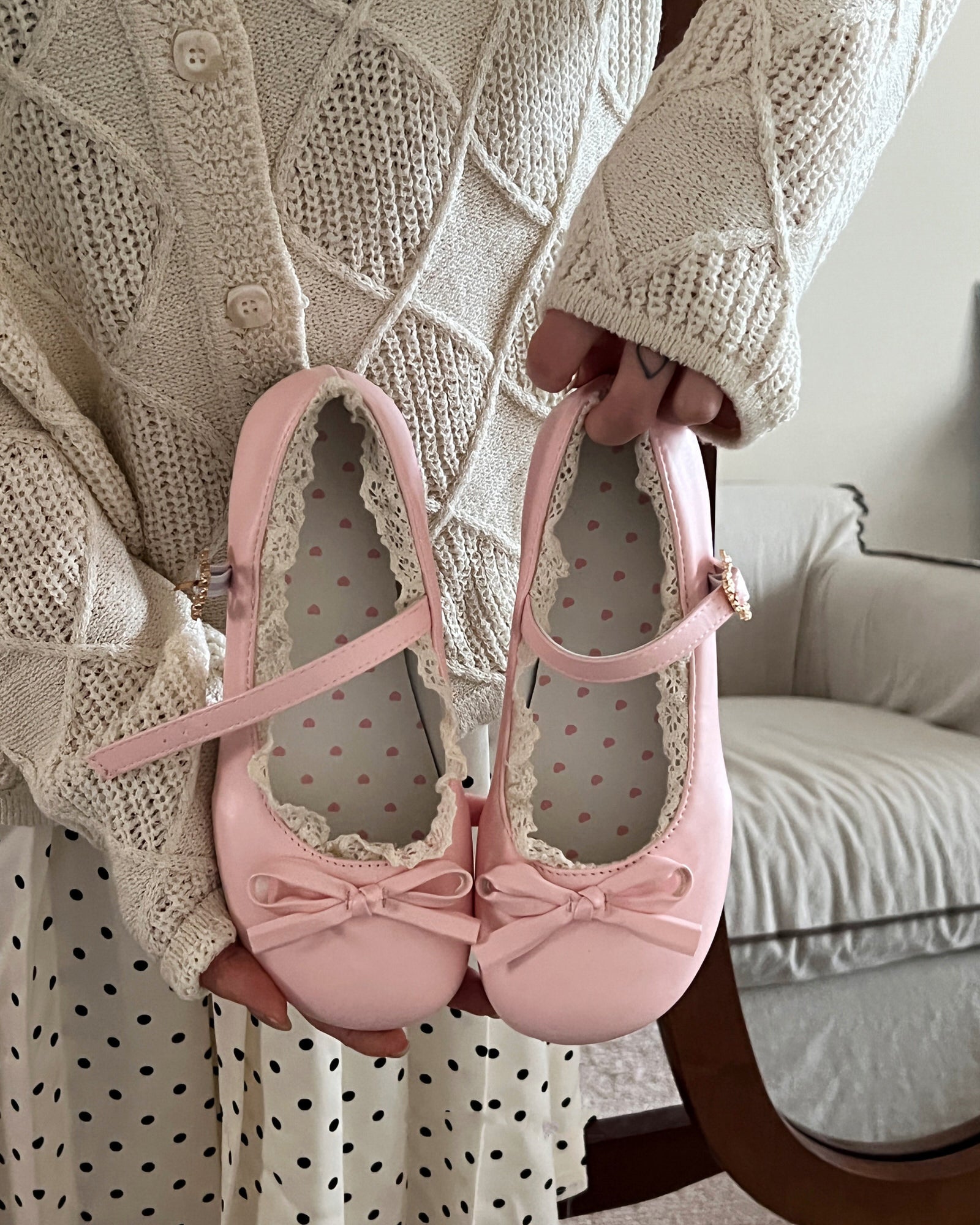 2.0 Coquette Lace Trim Mary Jane Flats
