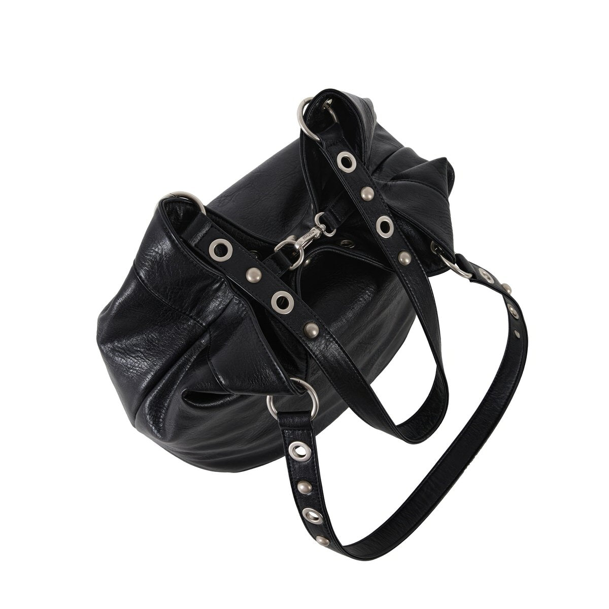 Too Busy Grommet Stud Black Shoulder Bag