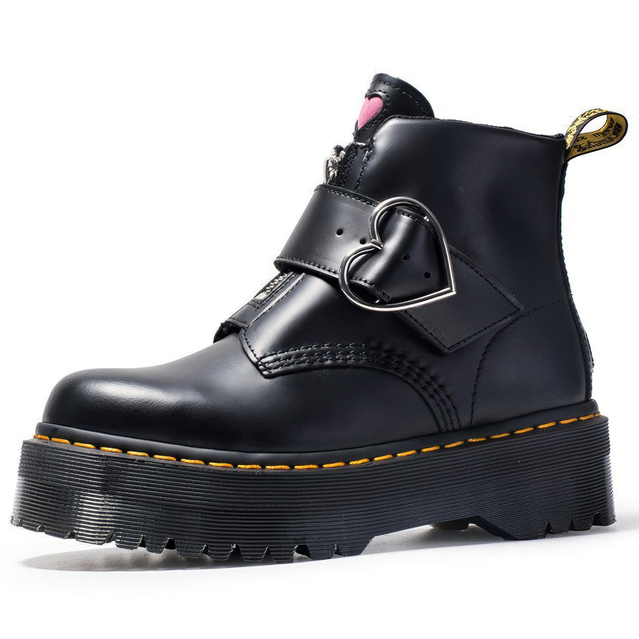 Heart Buckle Platform Boots