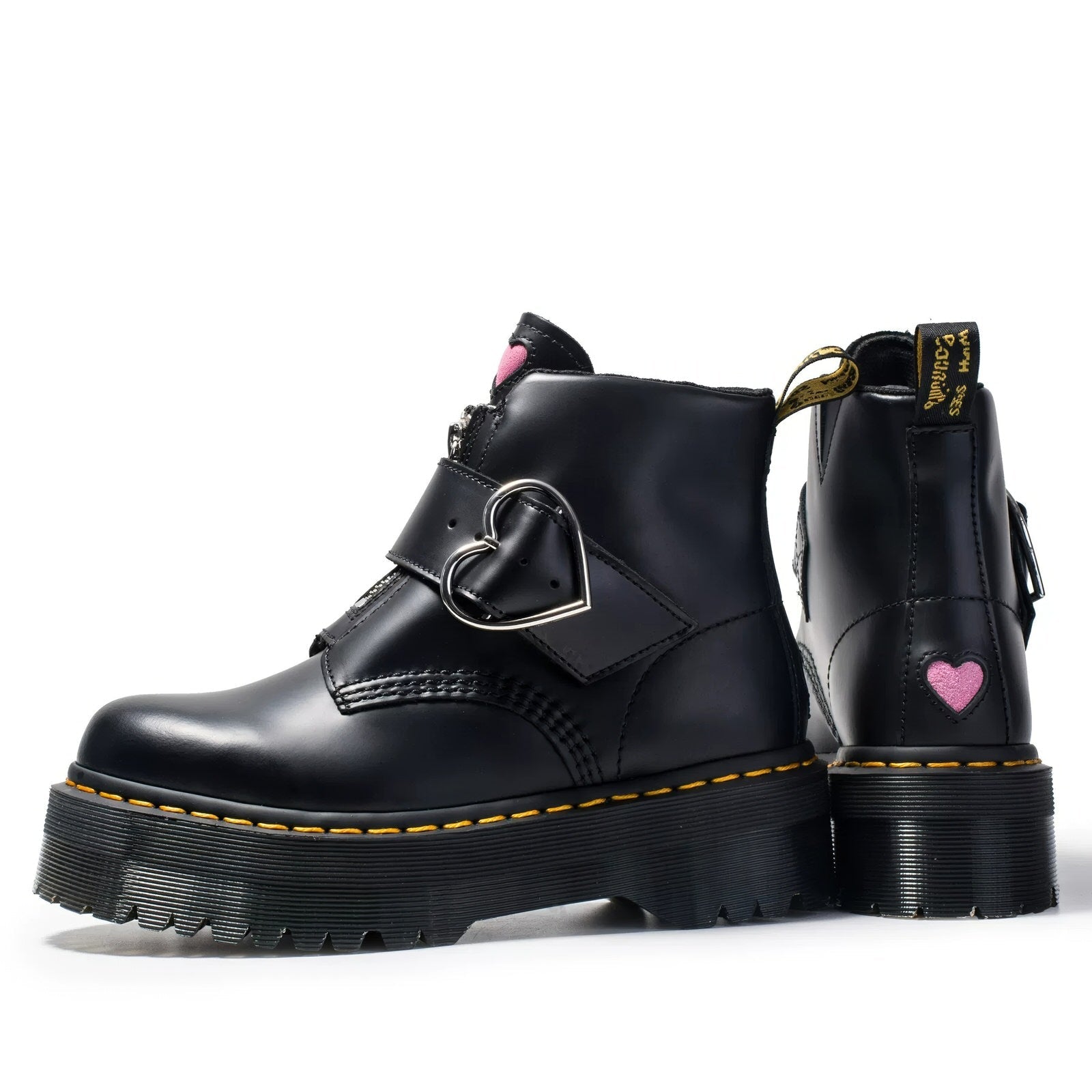 Heart Buckle Platform Boots