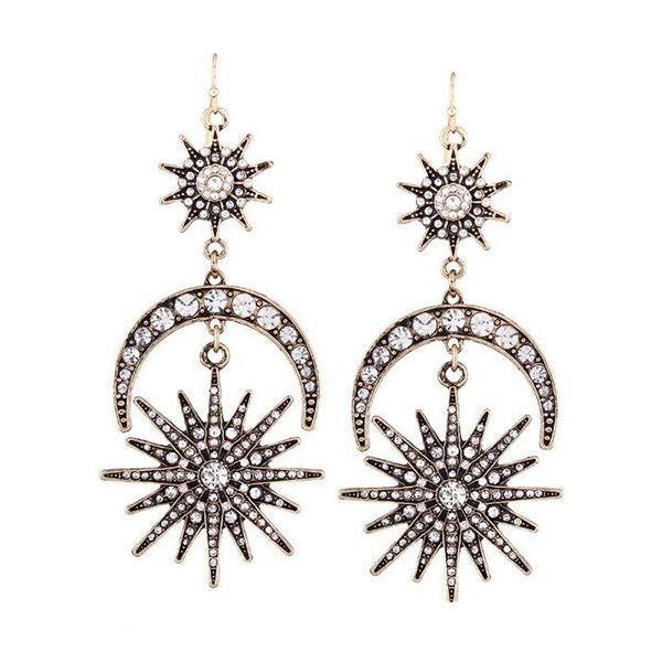 Radiant Sun Moon Earrings