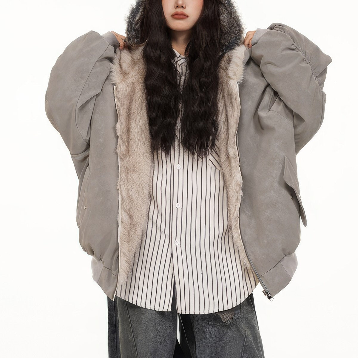 Cyber Angel Reversible Bomber Jacket