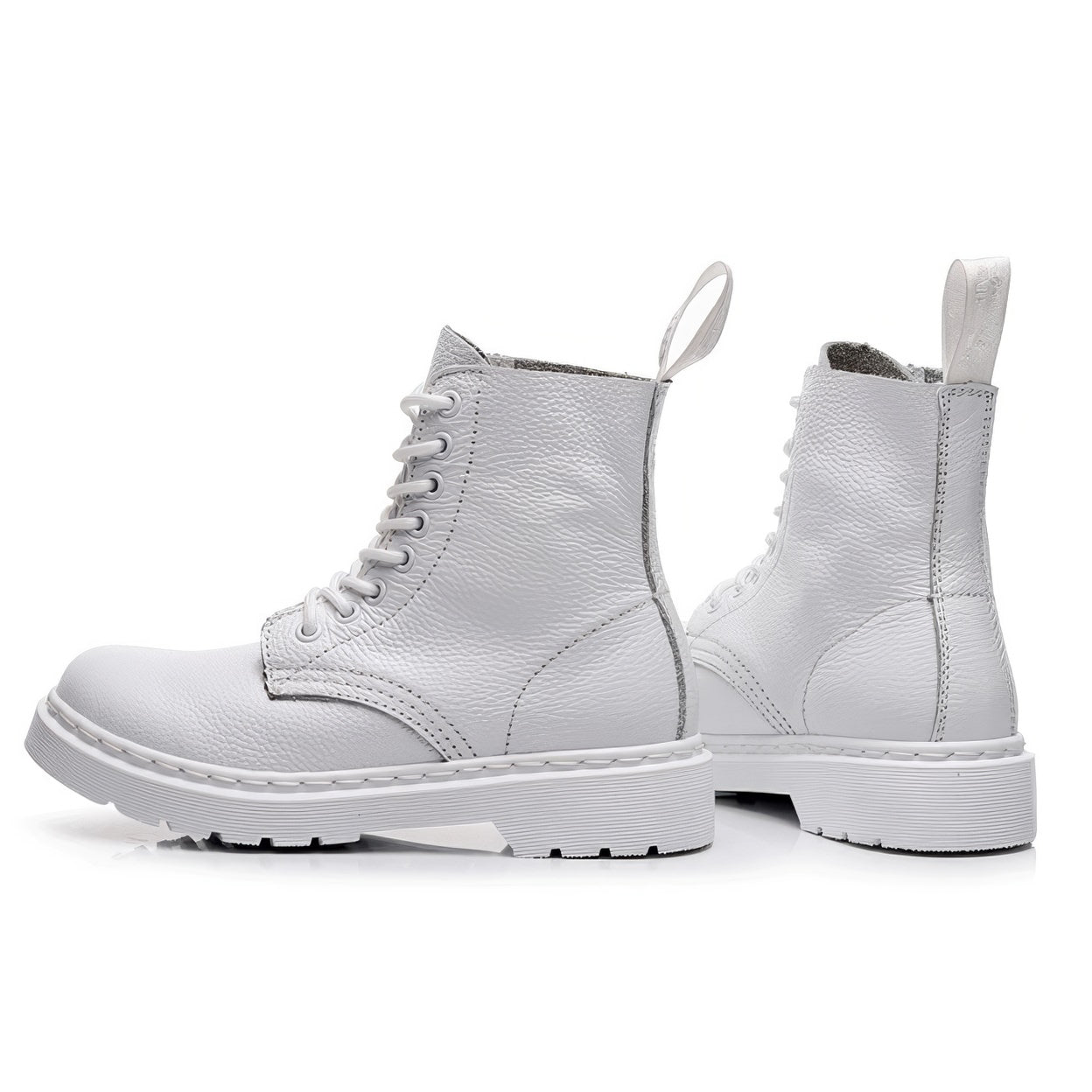 Rounded Toe Lace-Up Combat Boots
