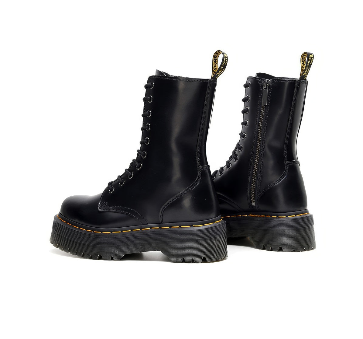 Side Zip Lace-Up Platform Combat Boots