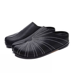 Sun Embroidered Tabi Mule Flats