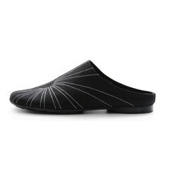 Sun Embroidered Tabi Mule Flats