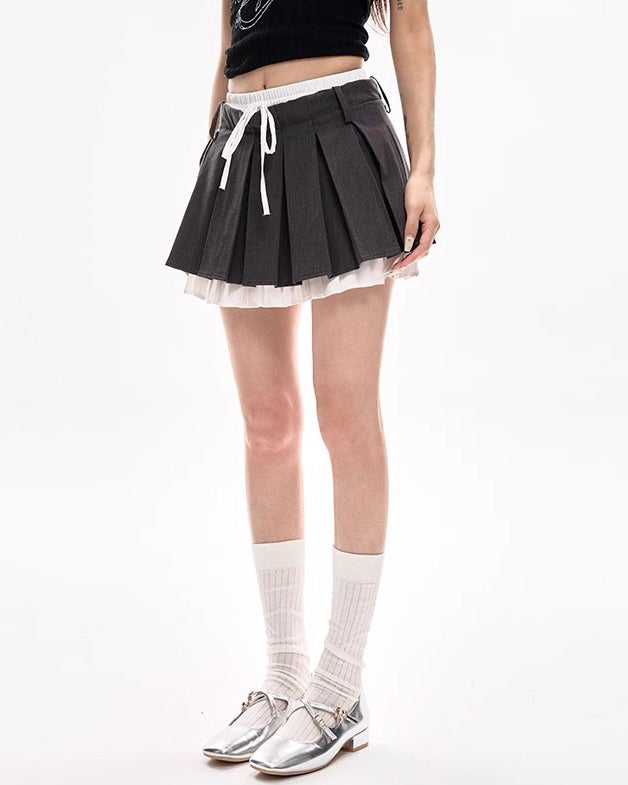 Preppy Layered Mini Skirt