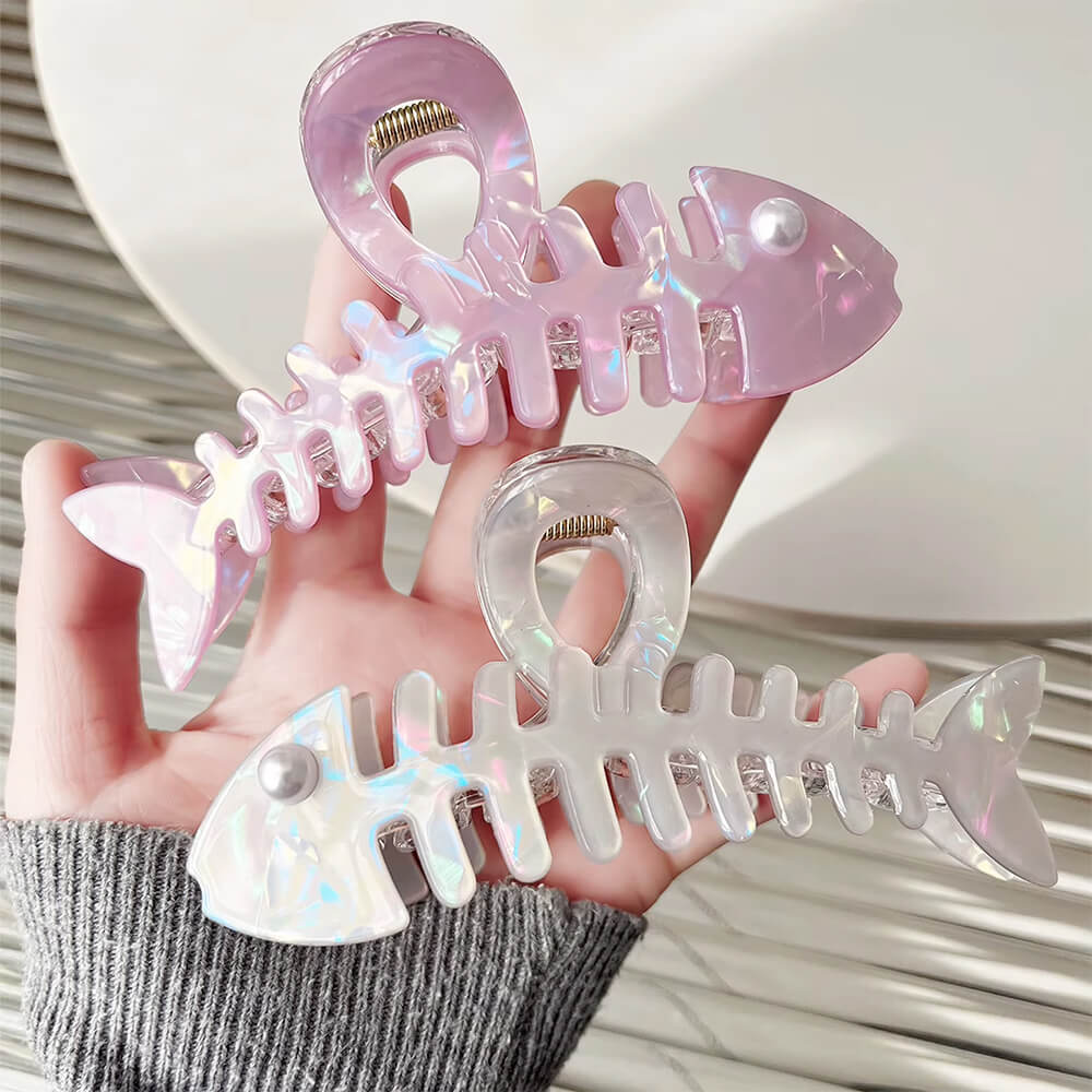 Iridescent Fish Bone Hair Claw