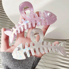 Iridescent Fish Bone Hair Claw