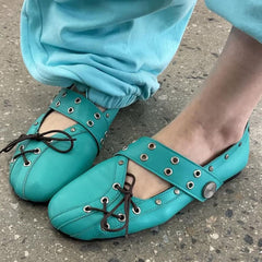 City Walk Lace Up Ballet Flats