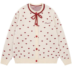 Croissant Run Heart Cardigan
