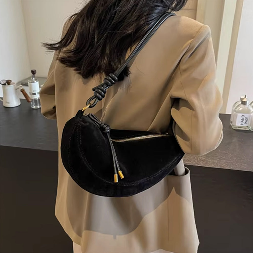 City Girl Problems Suede Hobo Bag