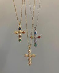 Mafia Mama Cross Charm Necklace
