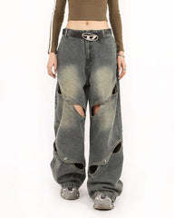 Rule Breakers Cut-Out Baggy Jeans