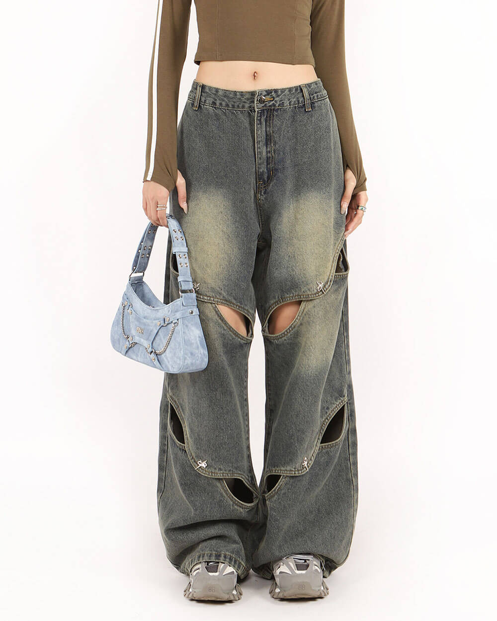 Rule Breakers Cut-Out Baggy Jeans