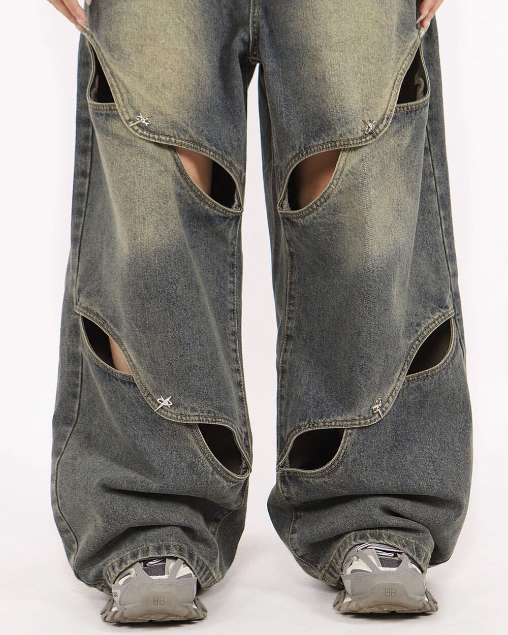 Rule Breakers Cut-Out Baggy Jeans