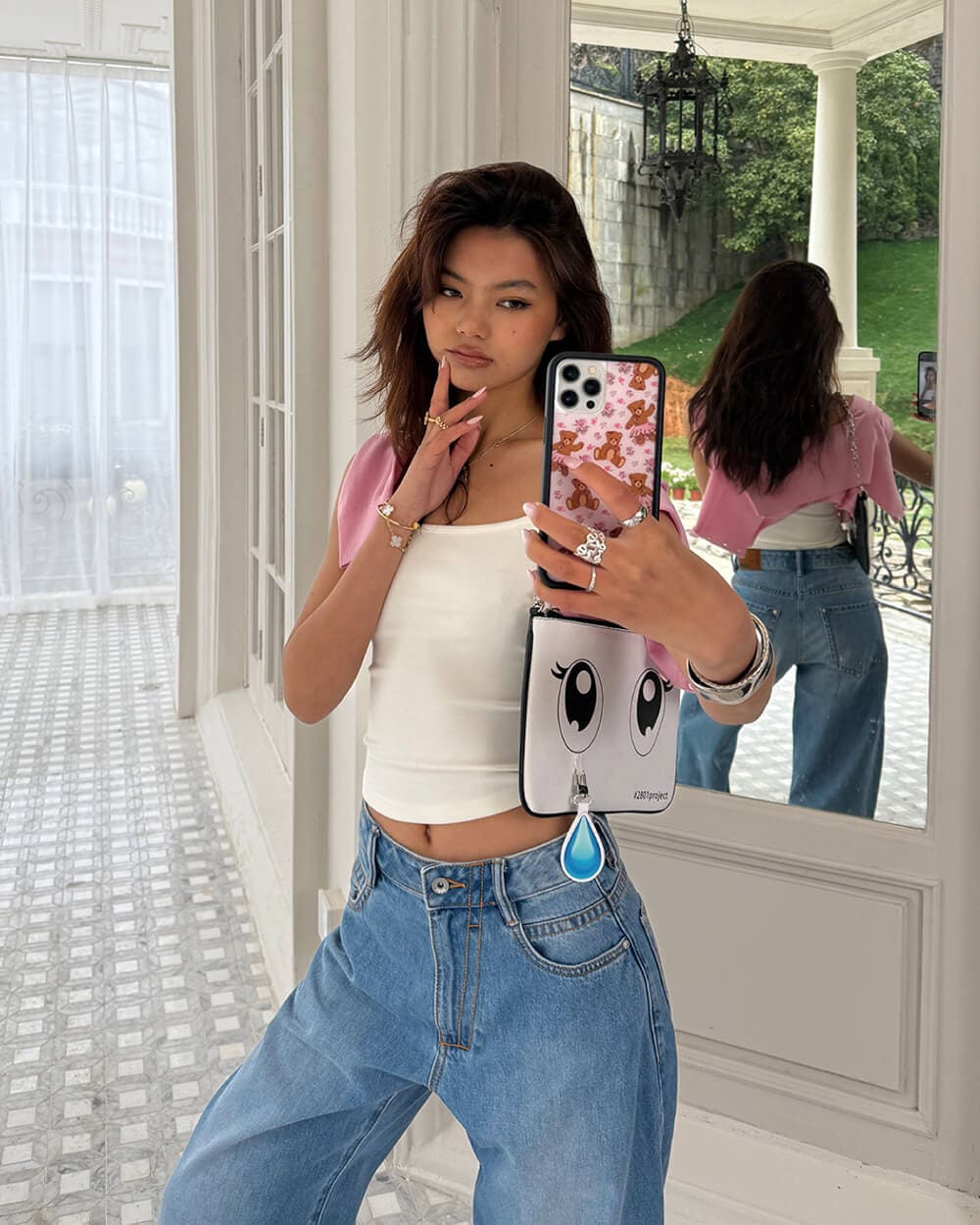 Anime Crying Eyes Shoulder Clutch