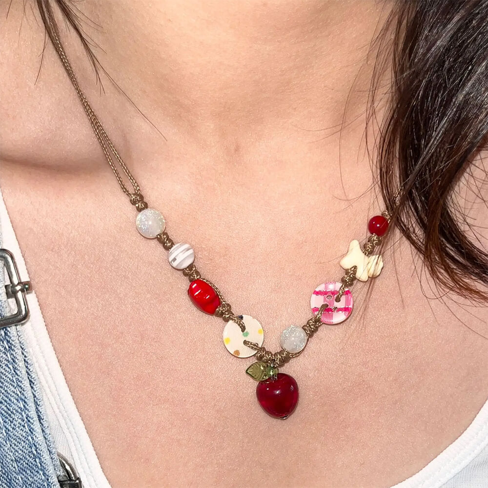 Apple Beaded Necklace