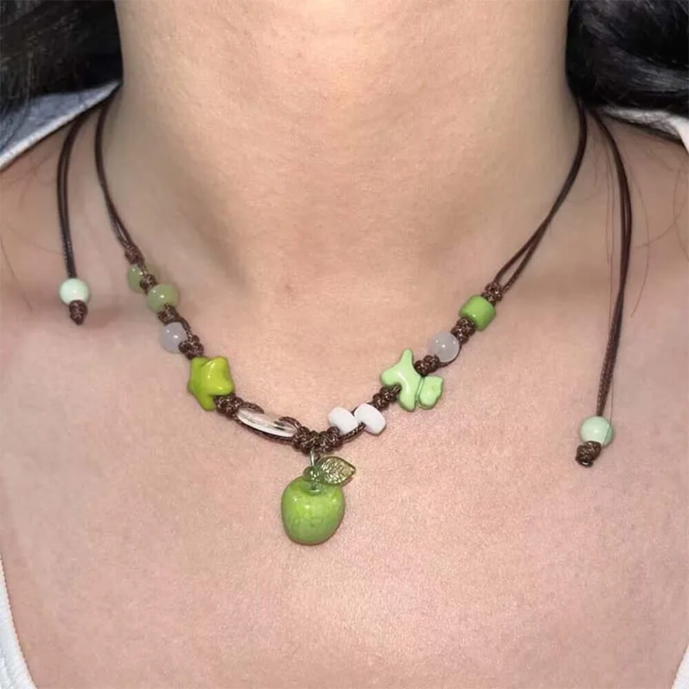 Apple Beaded Necklace