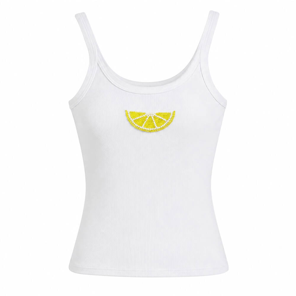 Lemon Beaded Tank Top