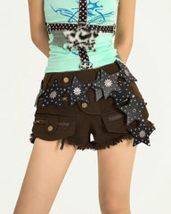 Black Star Studded Boho Belt