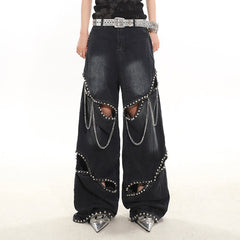 Model Behavior Chain Ripped Jeans