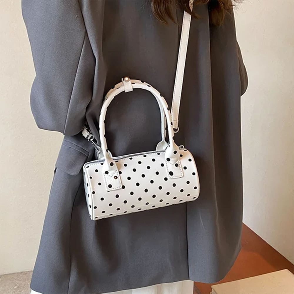 Blokette Style Polka Dot Barrel Bag