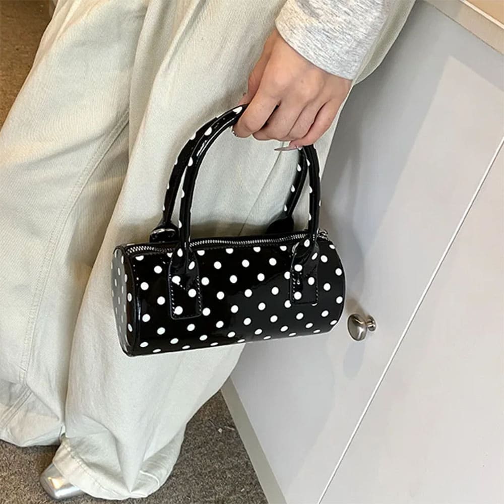 Blokette Style Polka Dot Barrel Bag