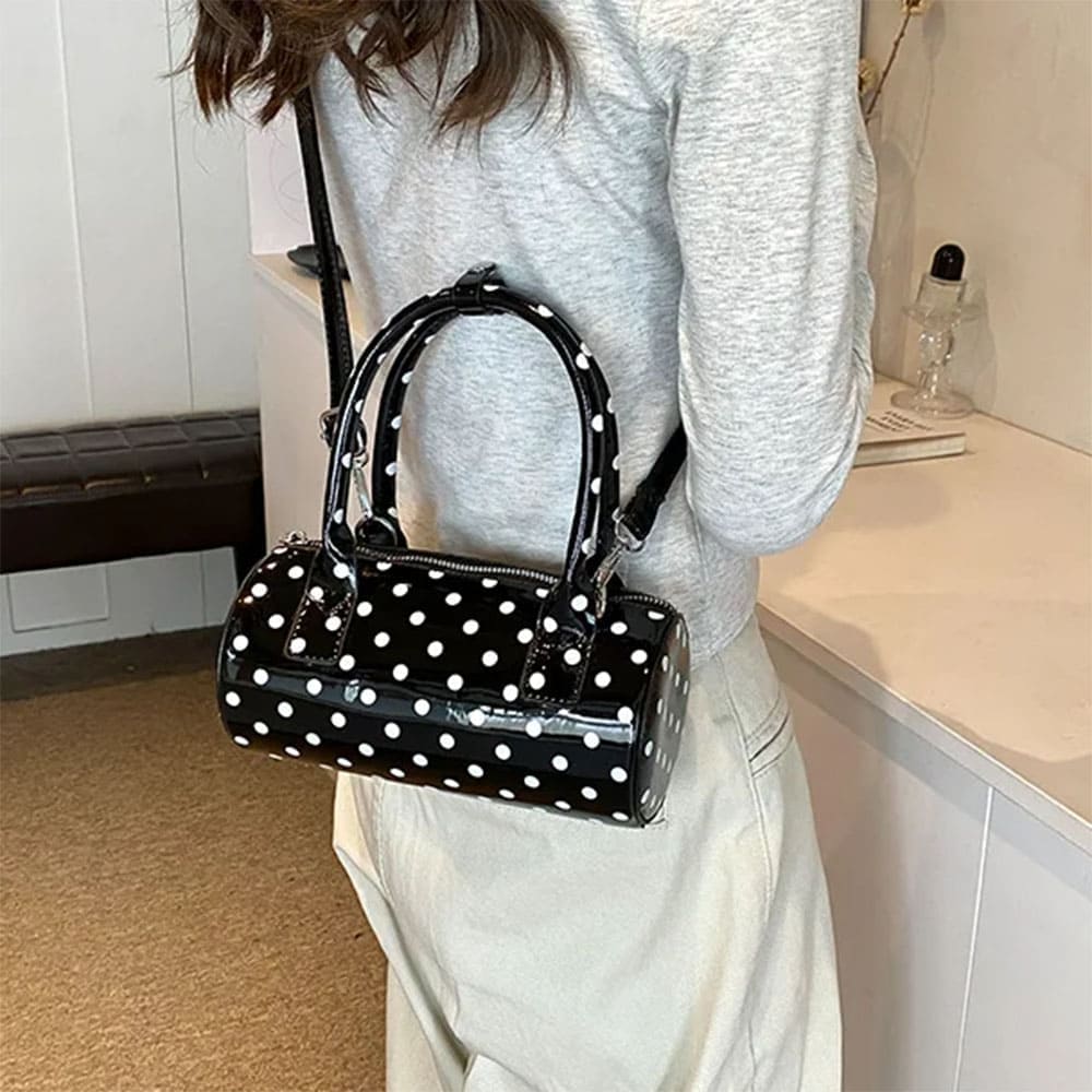 Blokette Style Polka Dot Barrel Bag