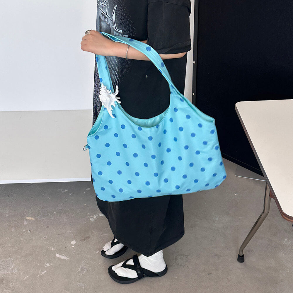 Blue Polka Dot Shoulder Bag