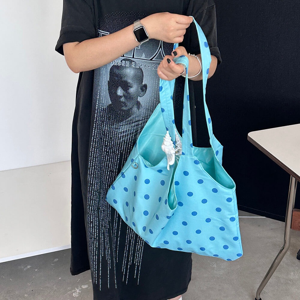 Blue Polka Dot Shoulder Bag