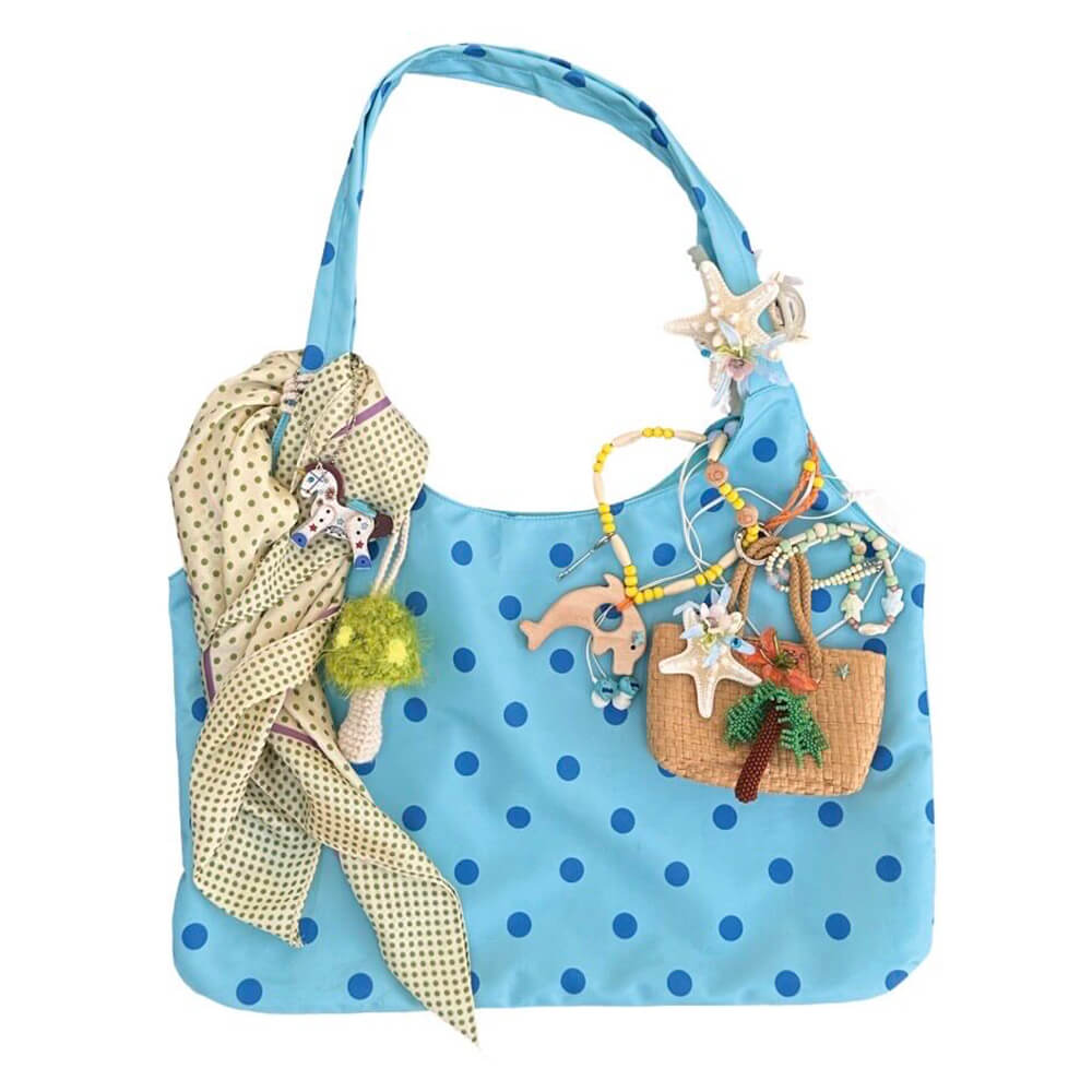 Blue Polka Dot Shoulder Bag