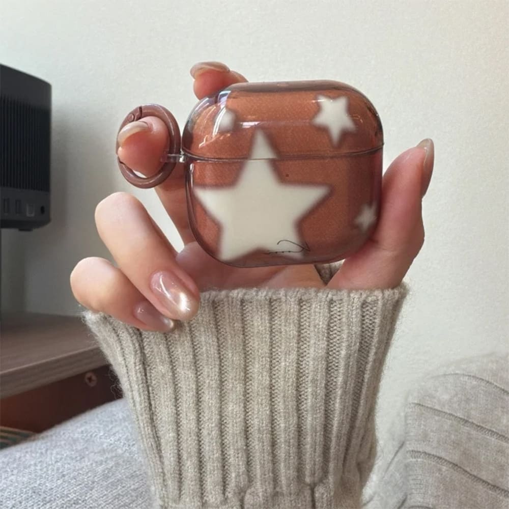 Brown Stars Airpods Case