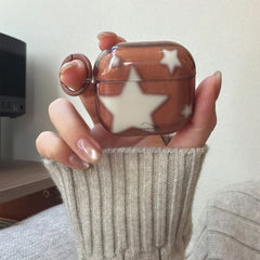 Brown Stars Airpods Case