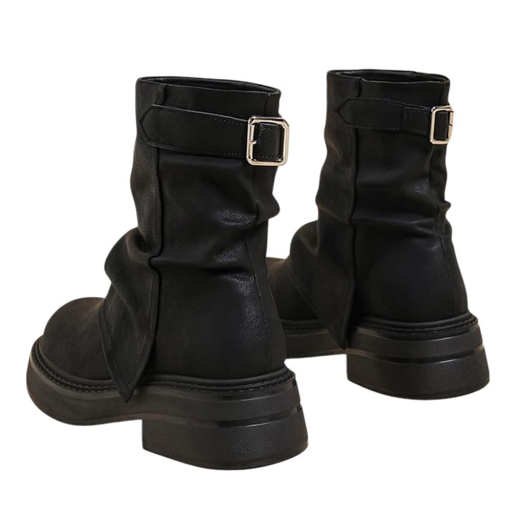 Normandy Countryside Brown Platform Calf Boots