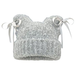Cat Ear Beanie with Bows