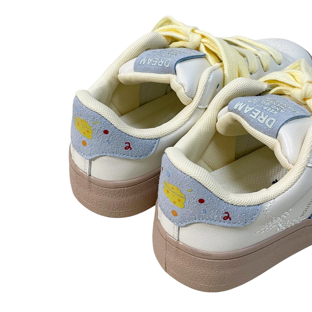 Cheese Print Aesthetic Sneakers