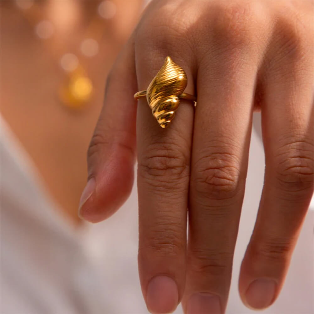 Coastal Girl Spiral Shell Ring