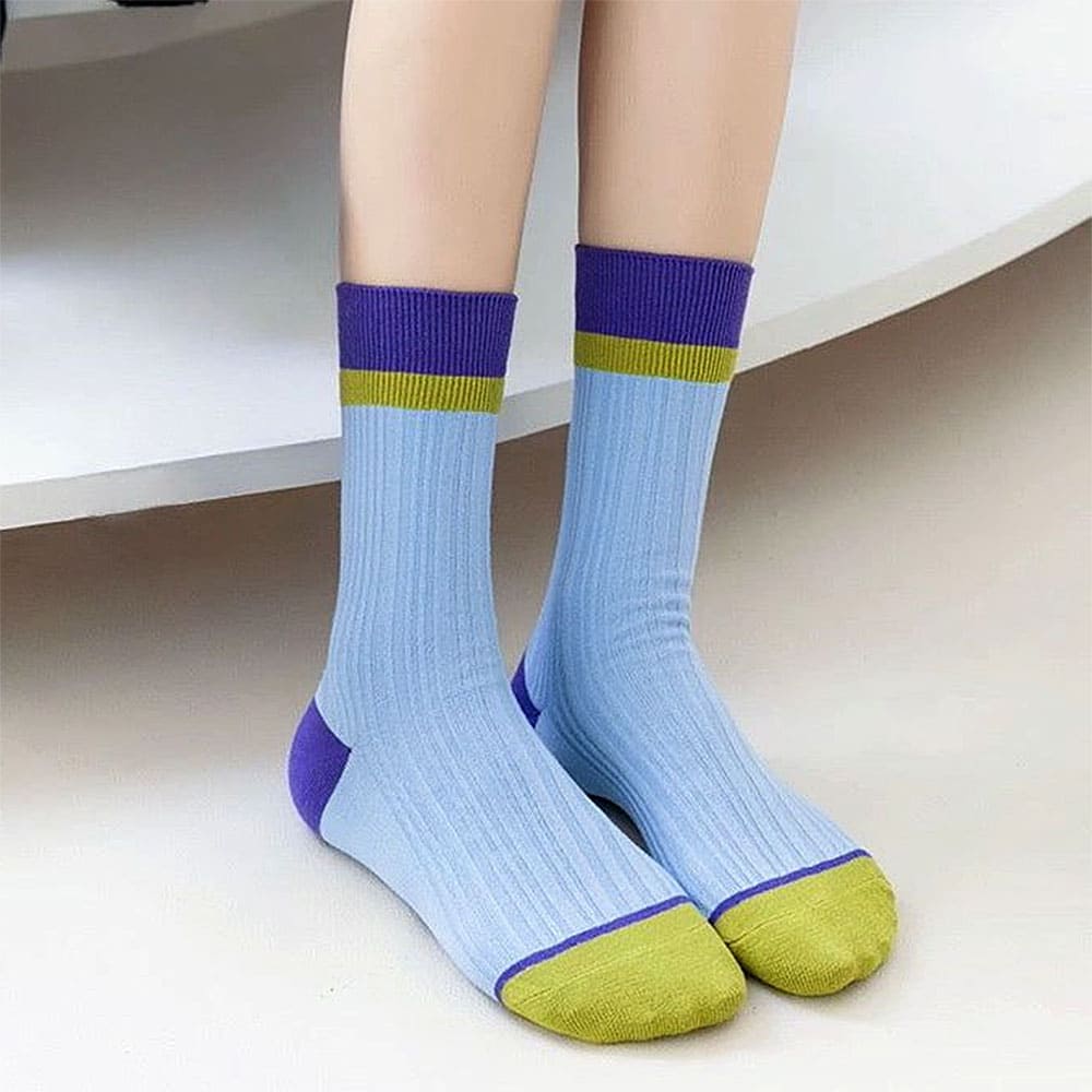 Color Block Ribbed Socks