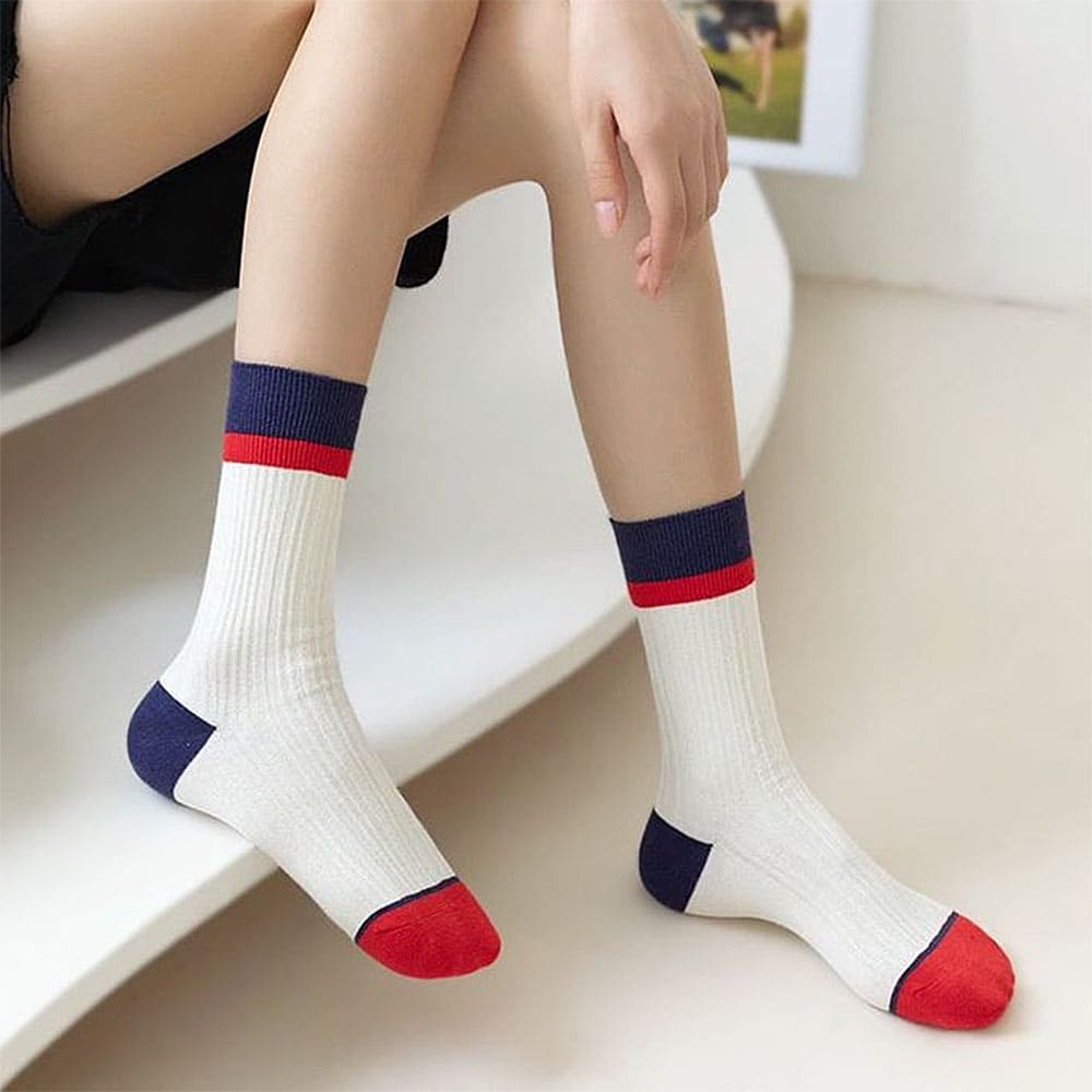 Color Block Ribbed Socks