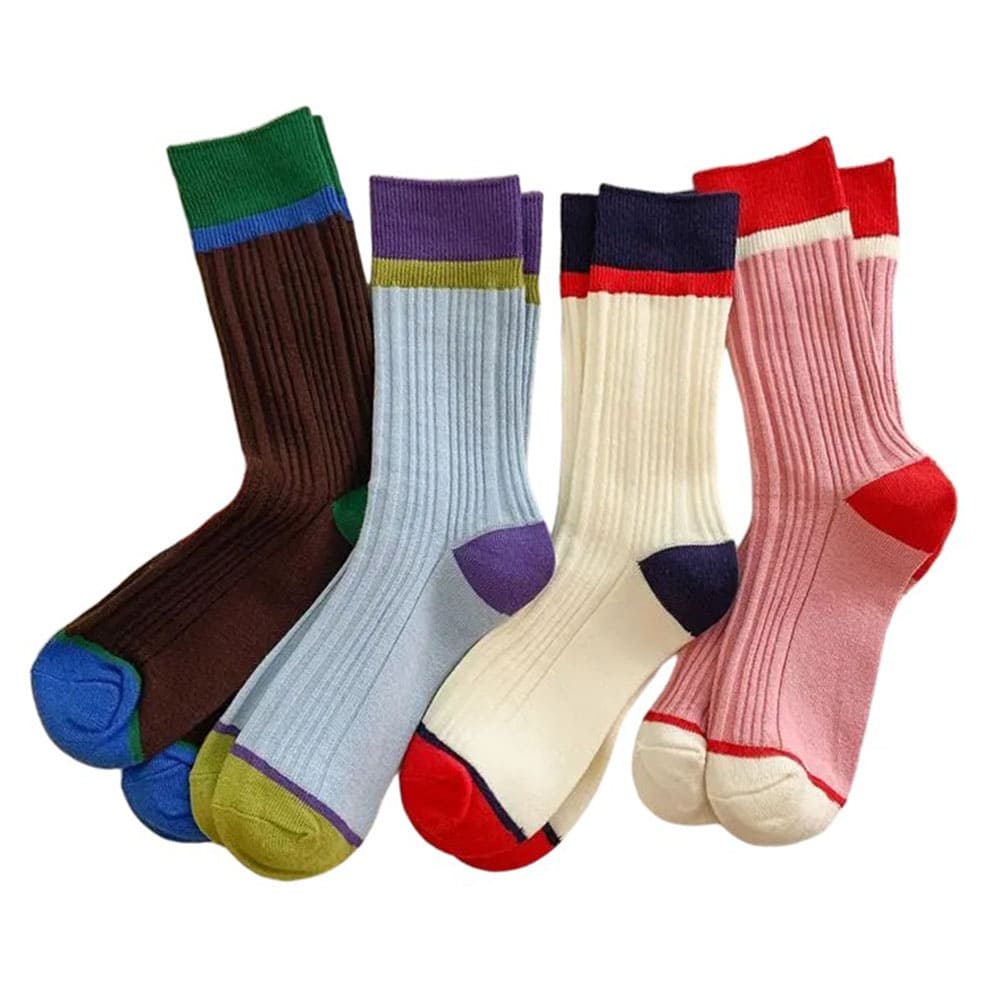 Color Block Ribbed Socks