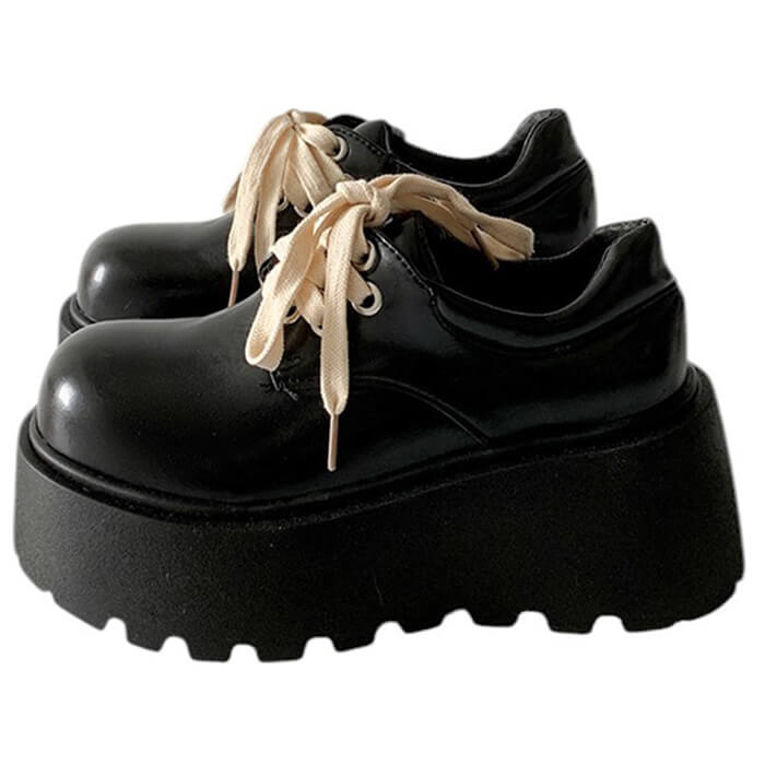 Contrast-Laced Chunky Platform Boots