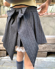 Coquette Lace Bow Pleated Skirt