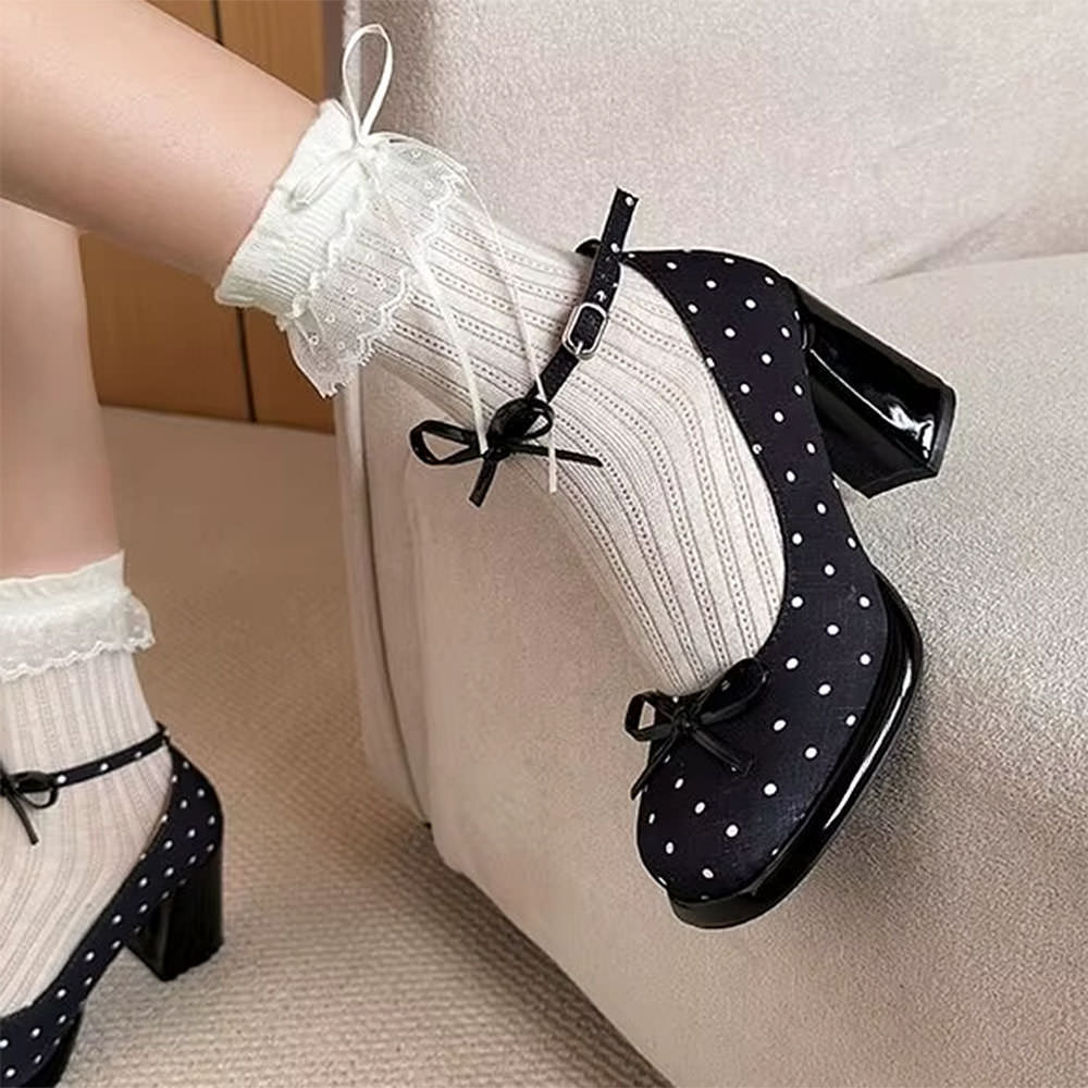 Coquette Polka Dot Mary Jane Heels