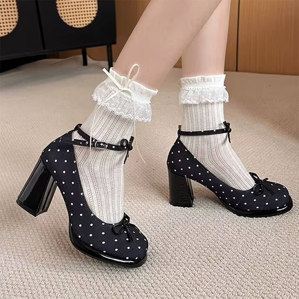 Coquette Polka Dot Mary Jane Heels