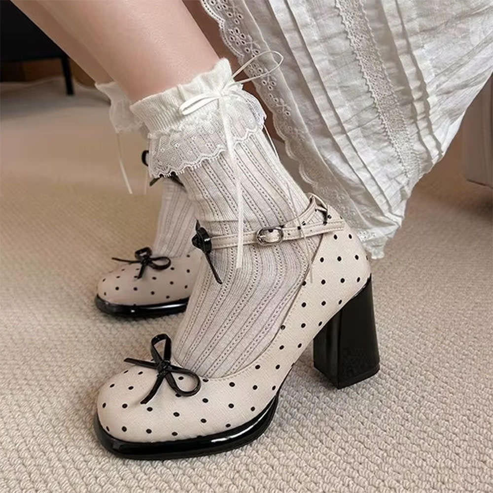 Coquette Polka Dot Mary Jane Heels