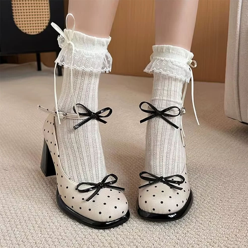 Coquette Polka Dot Mary Jane Heels