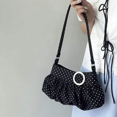 Coquette Polka Dot Ruched Bag