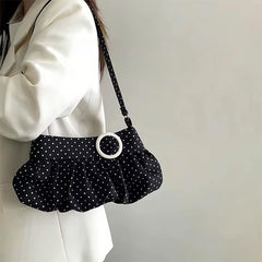 Coquette Polka Dot Ruched Bag