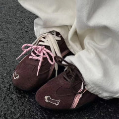 Cute Dachshund Embroidery Sneakers